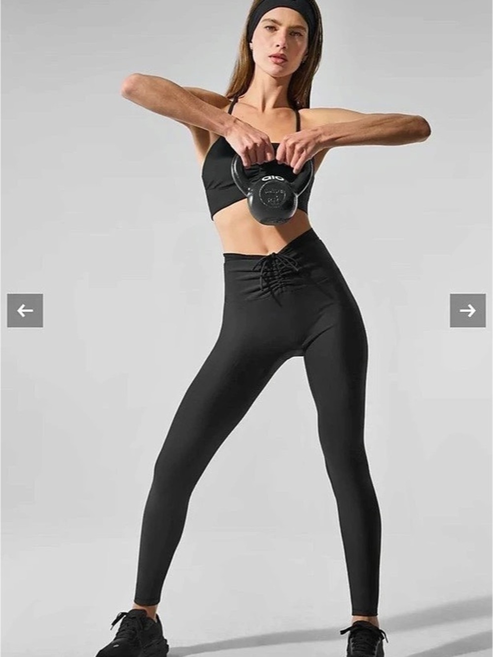 Alo Ruched Waist Leggings in Black Size XS Like New